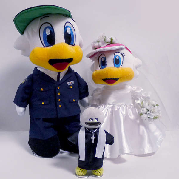 マーくん&リーンちゃん&謎の魚(第3形態)(千葉ロッテマリーンズのマスコット)のウェディングドール