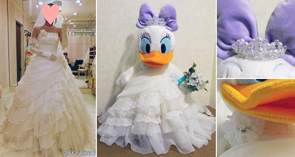 ドナルドダック&デイジーダックのウェディングドール(新郎新婦とお揃い・別バージョン)