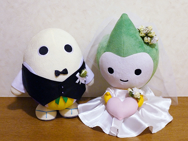 まゆまろ(京都府キャラクター)&ちょるる(山口県キャラクター)のウェディングドール