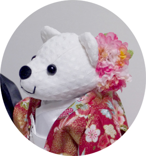 和装のウェディングベア(ヘッドドレス)